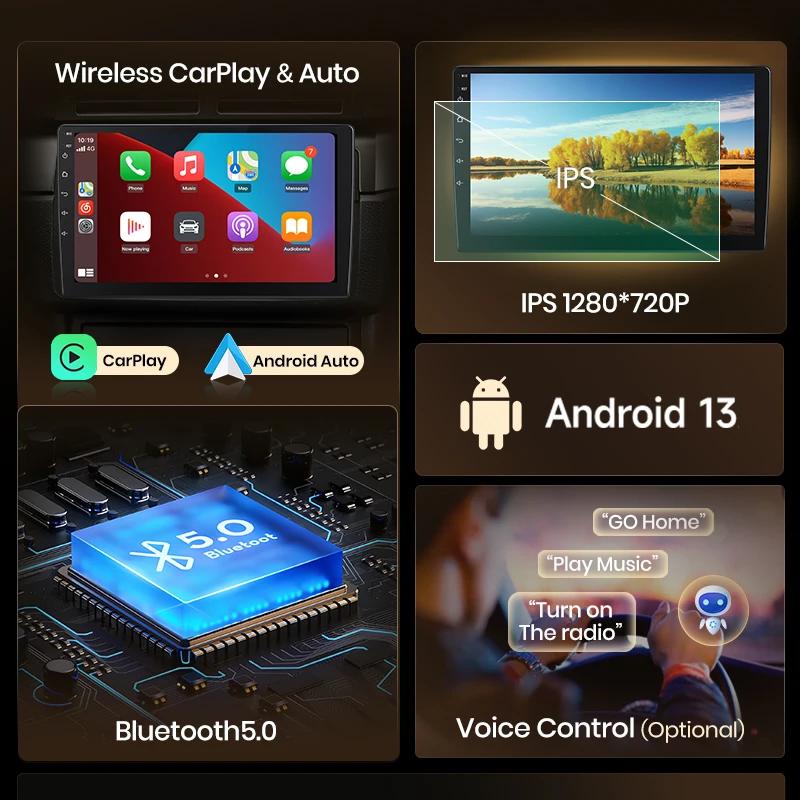 Junsun Wireless CarPlay Android Auto Car Radio for Mitsubishi ASX 1 2010 - 2016 2 DIN Multimedia Stereo with Built-in Cooling Fan GPS Navigation SW