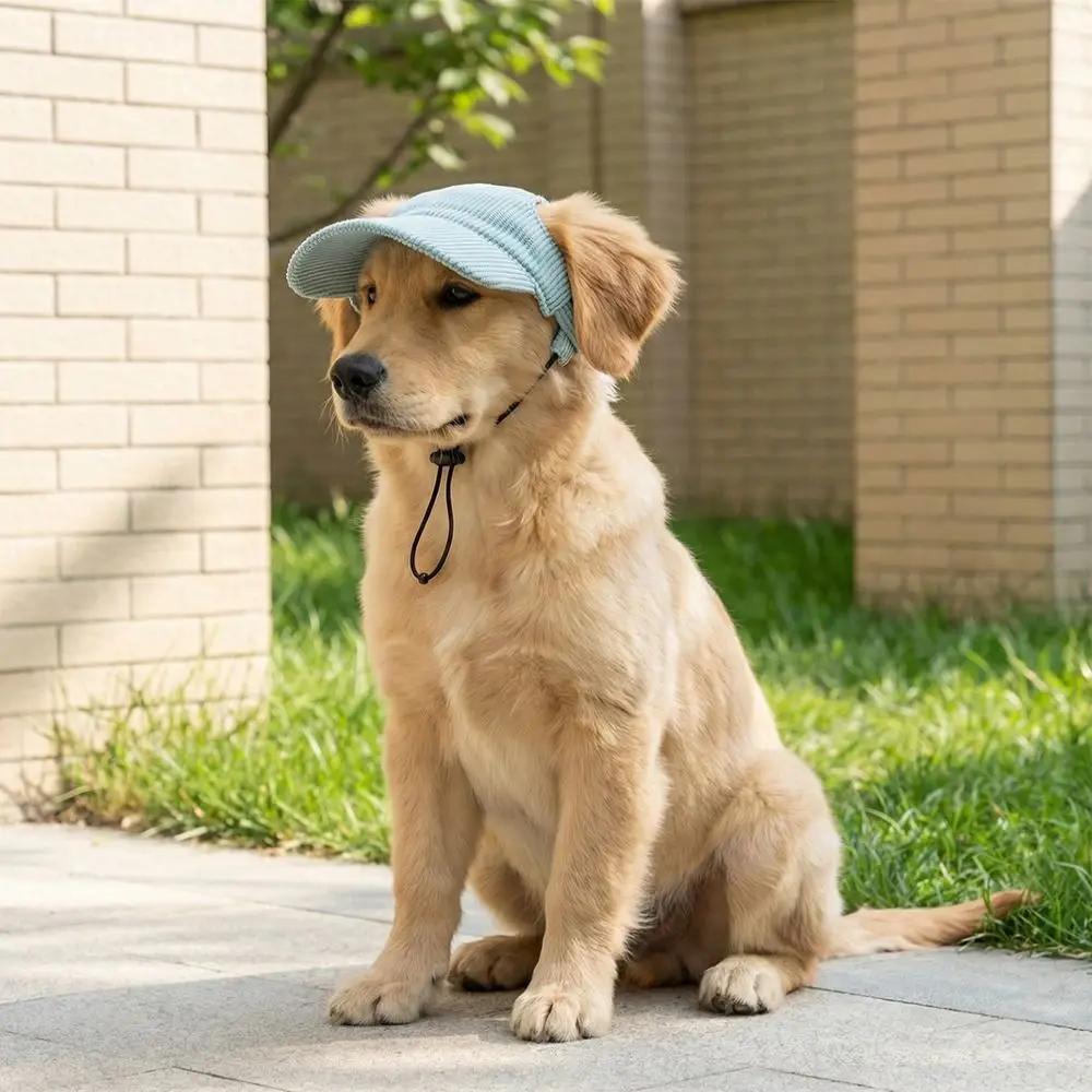 Multi-color Corduroy Pet Sun Hats Breathable Adjustable Dog Baseball Cap Soft Comfortable Cat Headwear For Small Pets