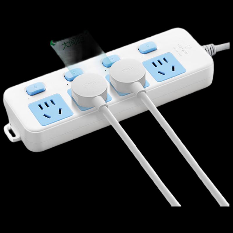 Gongniu 4-Outlet Individually Switched Power Strip 1.8m CN Plug (adapter Included)