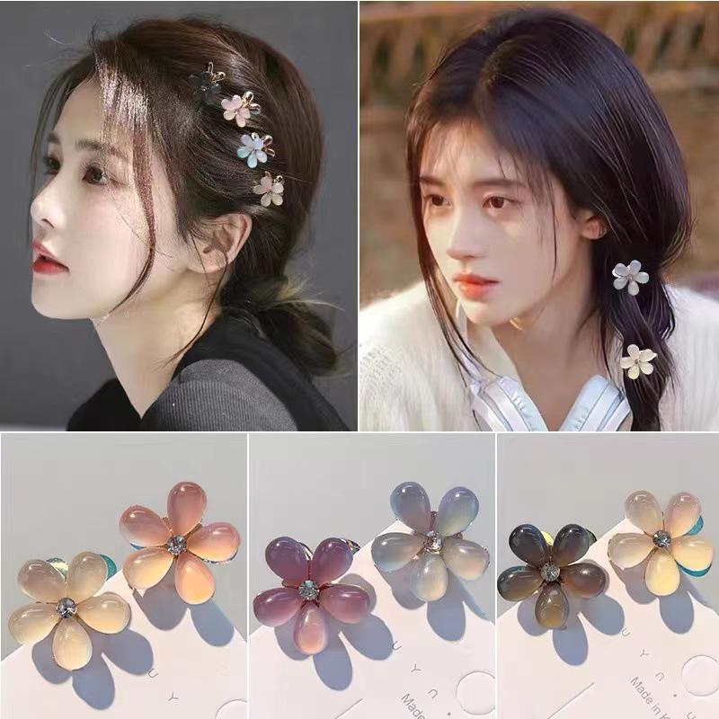 Korean Cute Pearl Floral Cat's Eye Hair Claw Clip