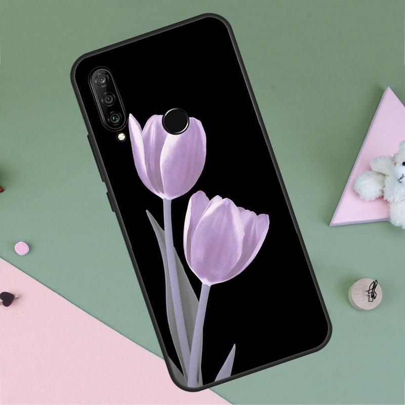 Tulip Flower For Huawei P30 P40 Lite P60 Pro Nova 7i 8i 11i 12i 12s 10 9 SE Y90 Y60 Y70 Y72 Y61 Y91 Case