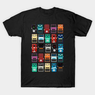 Asian Size Men Black Print T-shirt Pedal Board No-Cut Heat Transfer Print Cotton Tshirt