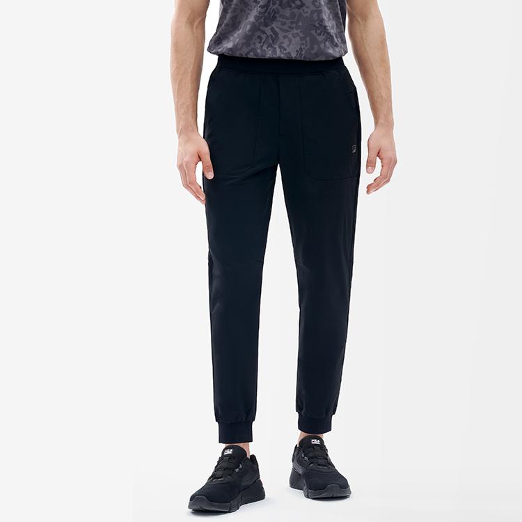 Fila Atletické tkané joggery s manžetami Pánské spodky Hluboce černá A11M211807F-BK