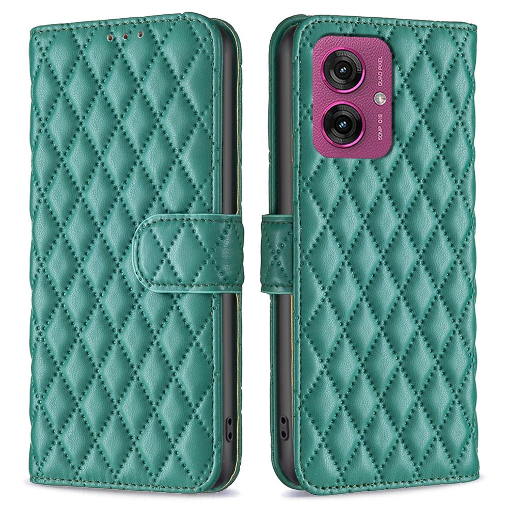 

BINFEN COLOR BF Style-14 For Motorola Moto G55 5G Case Rhombus Phone Leather Cover Stand C