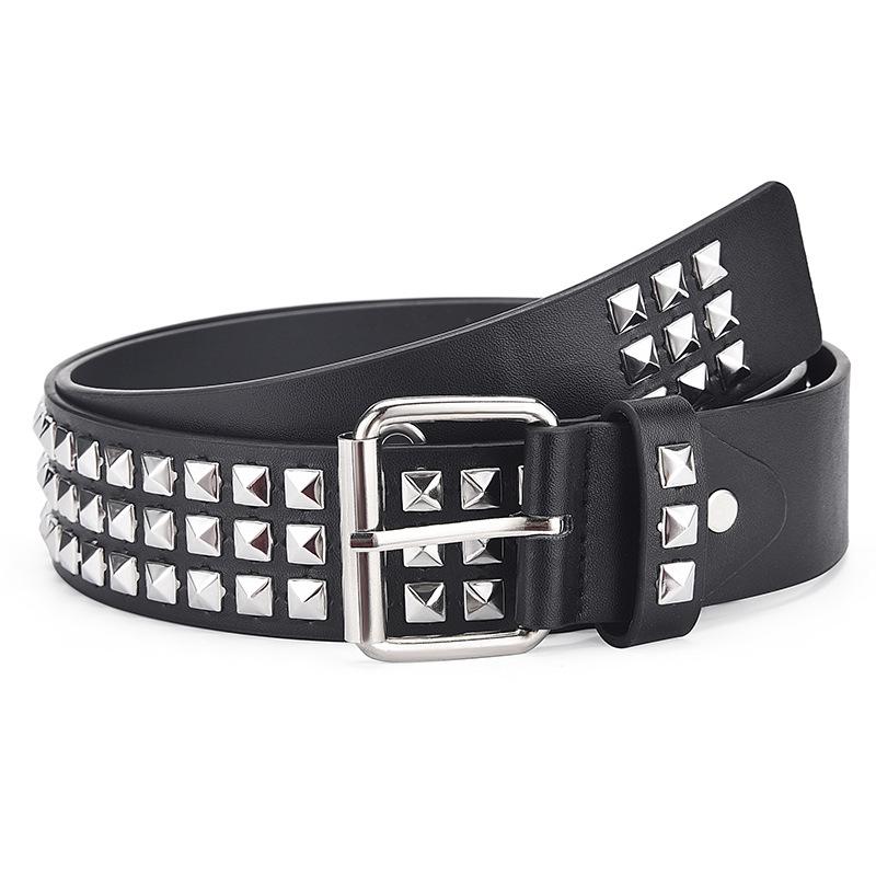 Unisex Punk Rock Y2K Rivet Belt – European & American Fashion in Heavy Metal Style