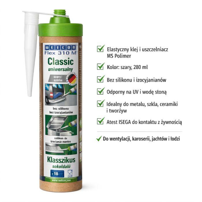 Weicon Green Tube Flex 310 Classic Set Ms Polymer Glue Gray 3 X 280 Empty Tube 6 Nozzles