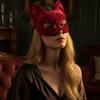 Stylish Costume Masque for Events Cat Masquerade Masque, Sparkly Sequins/Velvet/Black Half Face Comfortable Plastic Adults Women Men Halloween
