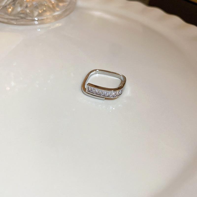 Zirconia Diamond Geometric Heart Open Ring - Fresh High-end Jewelry for Index Finger