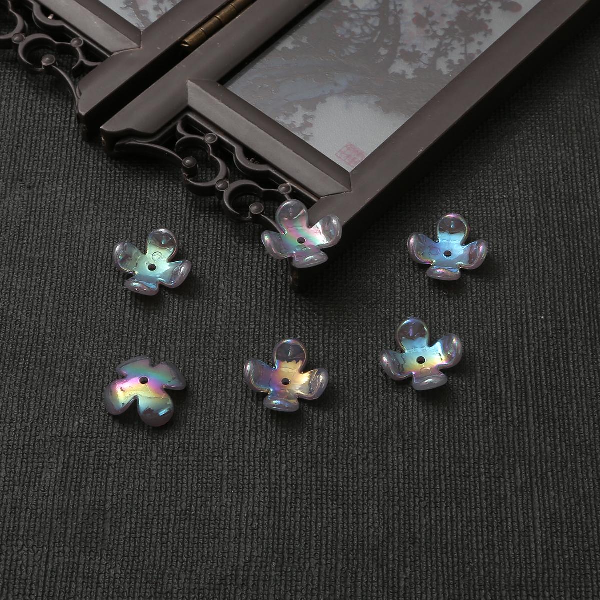 

20 шт. 15 мм АБС-акрил модные четыре лепестковых цветочных бусины для самостоятельного шитья, материал для изготовления ювелирных изделий серый