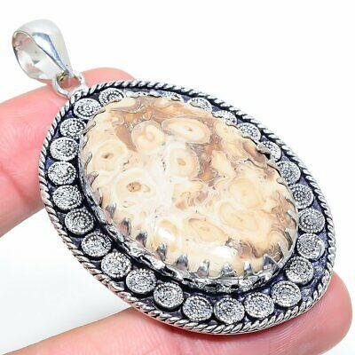 

Natural Ocean Sea Jasper Gemstone 925 Sterling Silver Gift Pendant 2.68 U7Z54