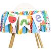 Caterpillar High Chair Banner - Very Hungry Caterpillar 1st Birthday Banner, Photo Backdrop for Baby's 1st Birthday Party Decorations