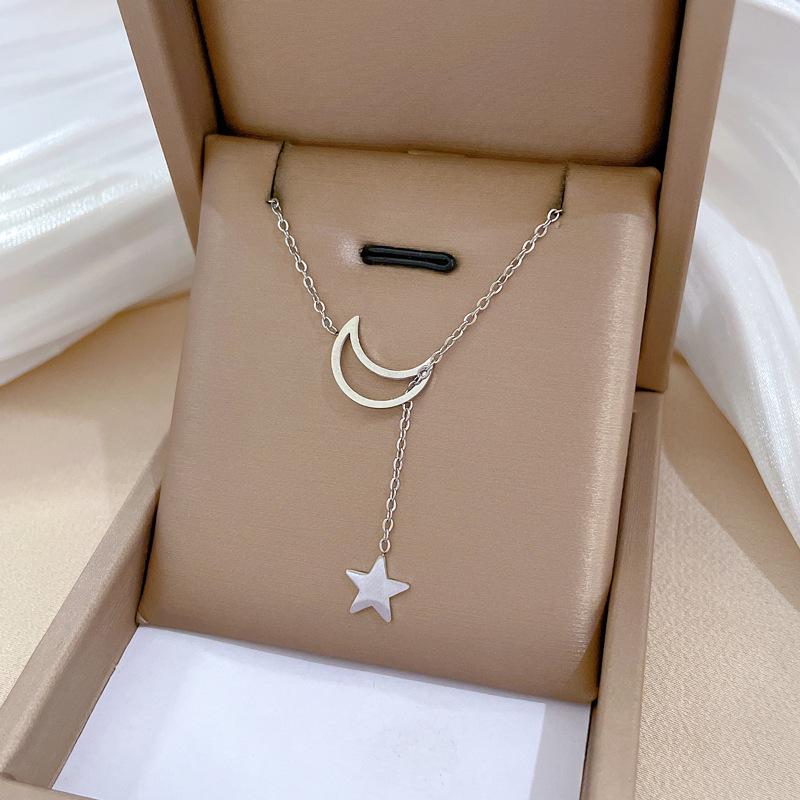 Full Titanium Steel Geometric Animal Minimalist Real Gold Necklace for Women - Collarbone Chain