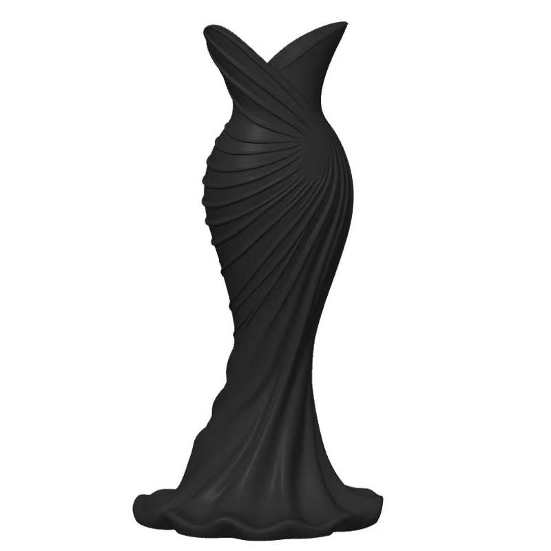 Elegant Dress Shape Plastic Vase Modern Flower Vase Floral Decor Mouth Simple Stylish Container Home Wedding Table Decorative
