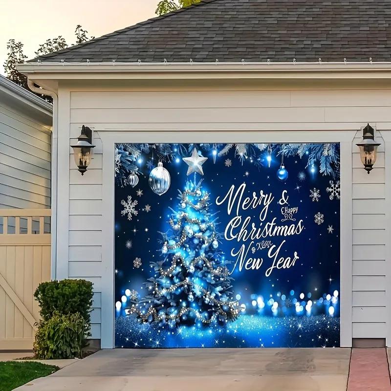Christmas Day Party Decoration Background Cloth Merry Christmas Christmas Tree Tapestry Suitable for Photography Home Outdoor