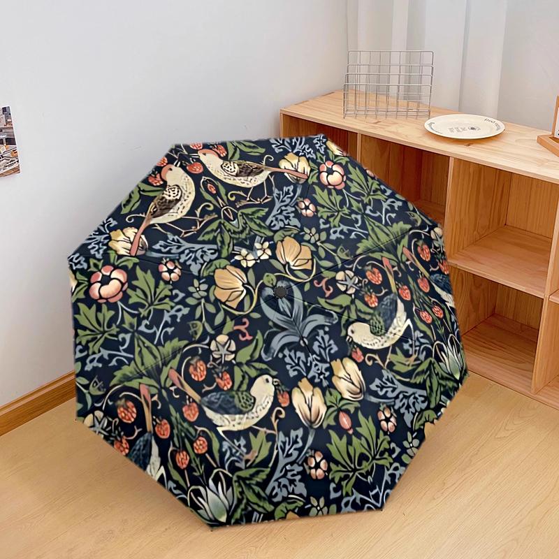 1 PC Automatic Folding Umbrella - Unique flowers Pattern, Portable & Foldable Design with 8 Ribs, Christmas Birthday Gifts