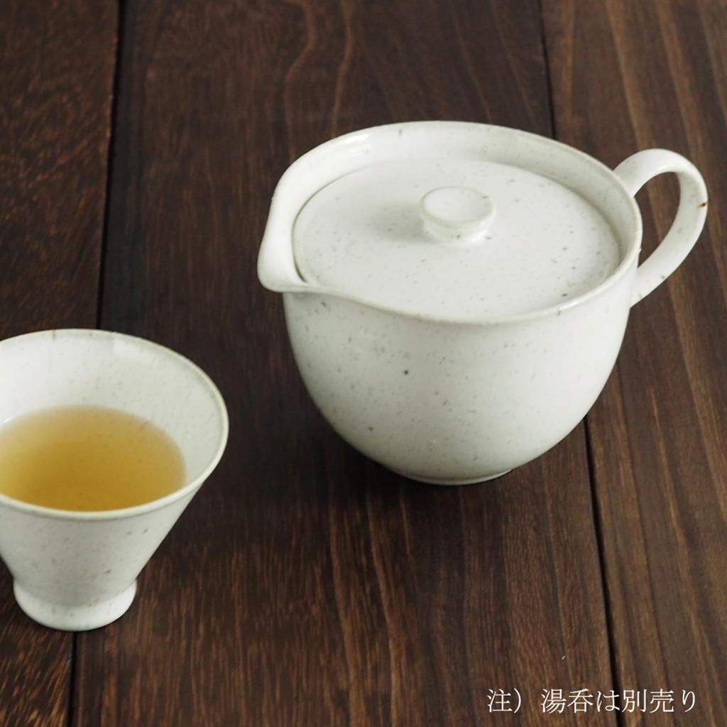 Mino Ware Easy-to-Clean Shibori Teapot, Approx. 300ml, White, Made In Japan, 7127-4120