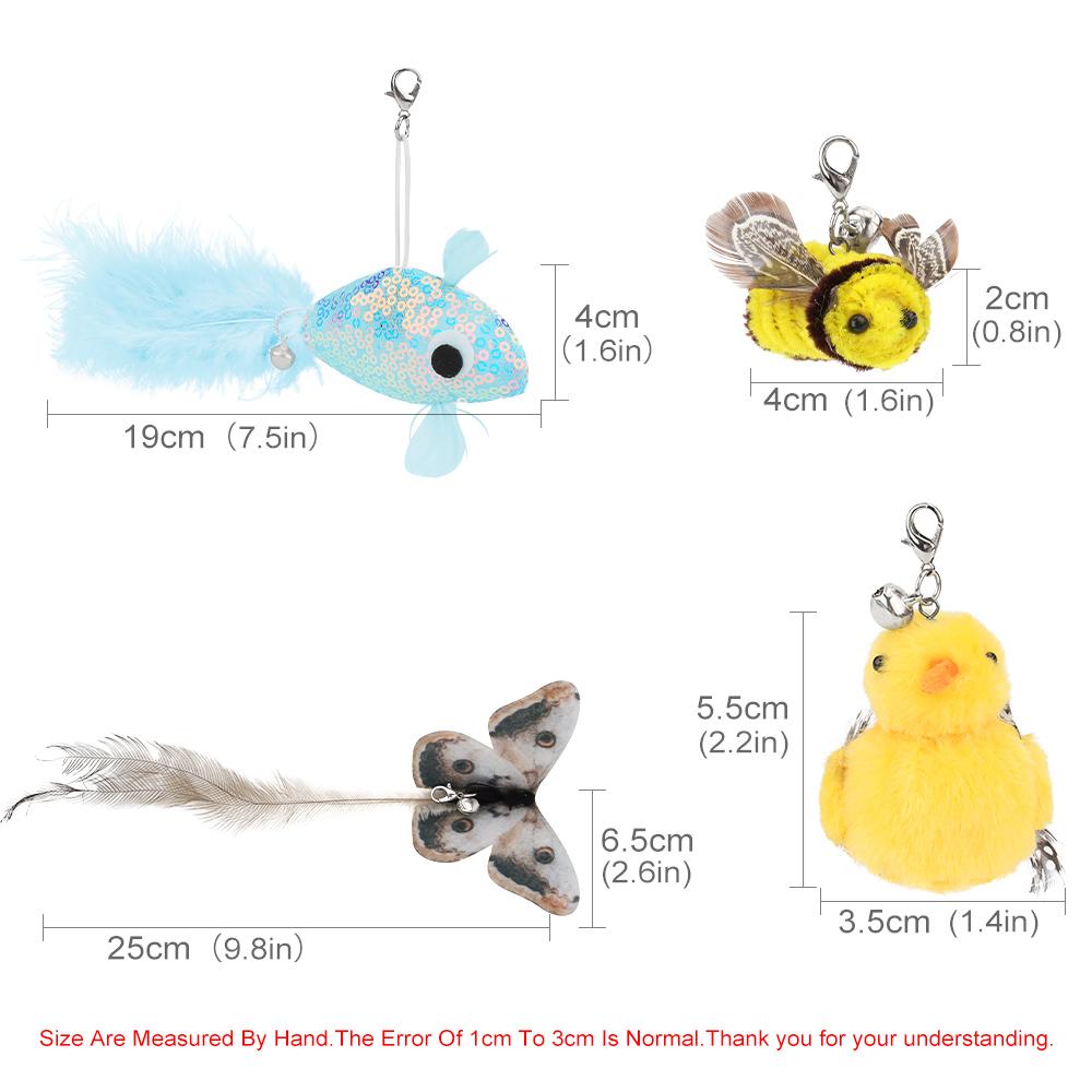 Small Accessories For Cat Toy Butterfly Tease Cat Stick Feather Kitten Interactive Play Pet Toy