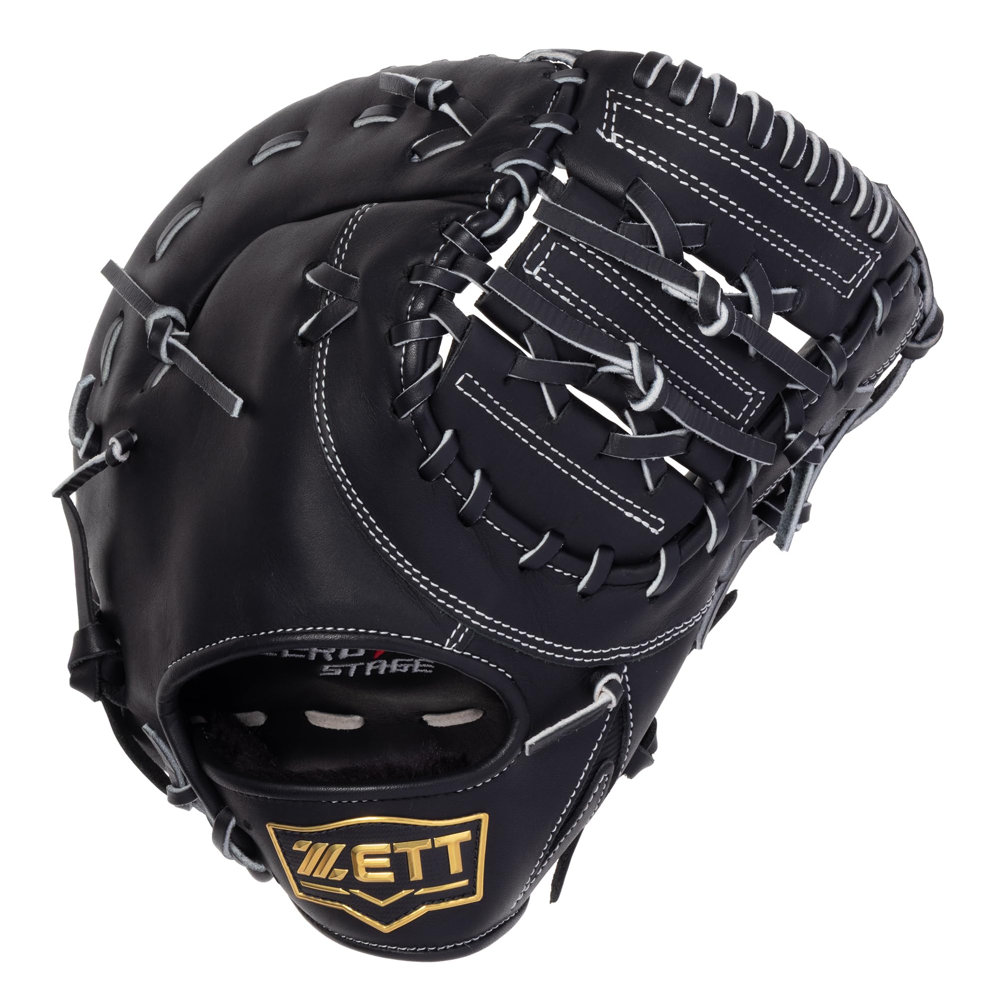 ZETT Youth Softball First Base Zero One BJF712613 Mitt, Stage, Right-Handed Throw, Black,