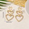 Europe and The United States Fashion Gold Color Pleated Heart Drop Earrings Ladies Personality Trend Jewelry Accessories