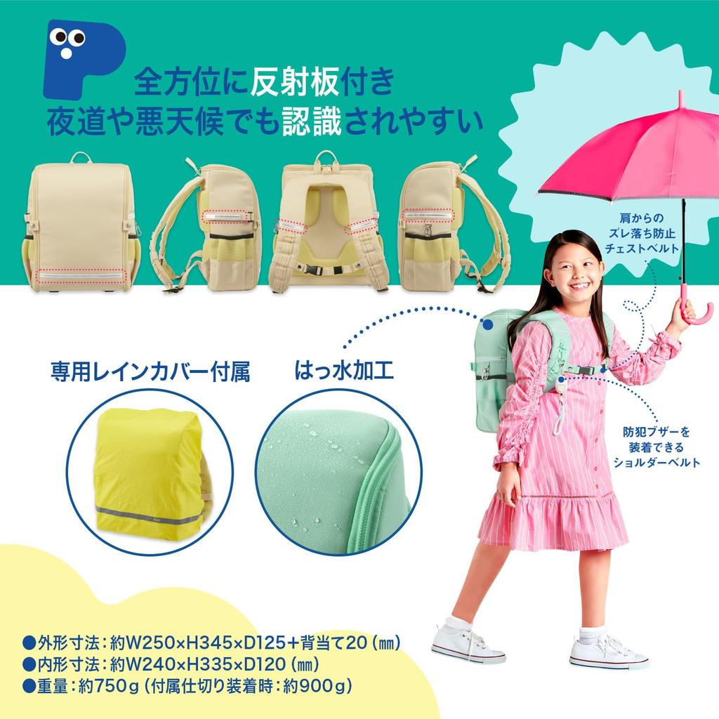 Plus Packable School Backpack with Rain Backpack, Lightweight, Water-Repellent, Cover, Lavender, KB-001R 91-335
