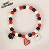 Elastic Halloween Cat Collar Ghost Pendant Kitten Collar Cute Ghost Beaded Necklace  Party Costume