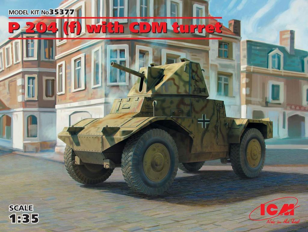 ICM 1/35 scale German Army P204 (f) Armored Car with CDM Turret, Plastic Model Kit 35377