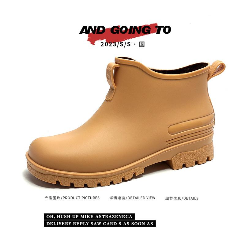 

Модная и универсальная верхняя одежда, дождевые ботинки, ботинки Мартина, бархатные теплые, водонепроницаемые, нескользящие, маленькие свежие дождевые ботинки 44 верблюд