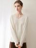 Kang Sai Ni Women's 100% Cashmere Long Brushed Sweater, Old Money Style Knitwear