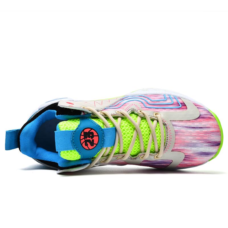 Boys Basketball Shoes Student Sports Shoes Lace-up Mesh Surface Breathable Children's Professional Training Springback Anti-slip