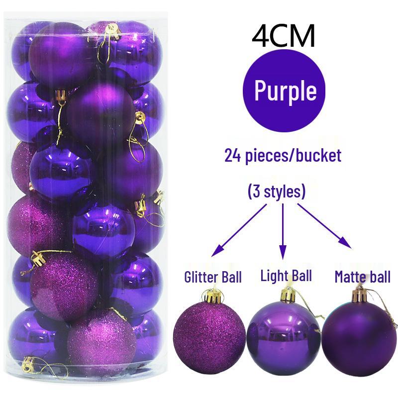 Colorful Christmas Tree Matte & Shiny Ball Decorations for Shopping Mall Ceiling