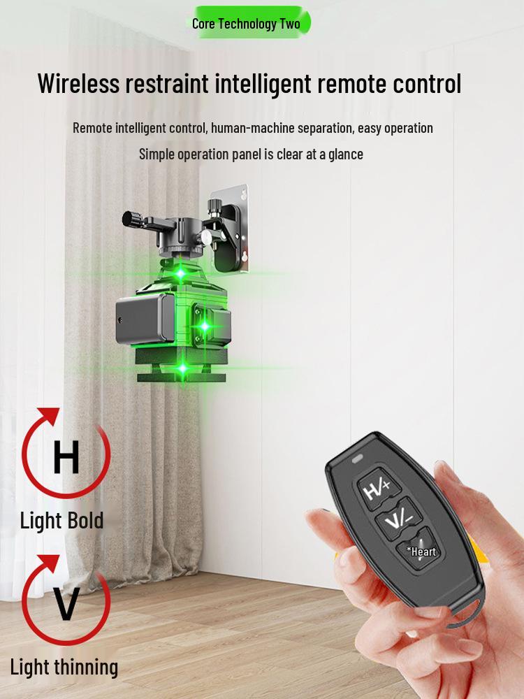 High-Precision 12-Line Green Laser Level with Auto-Leveling for Outdoor Use
