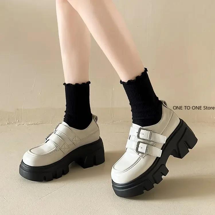 Fashion Flat Black Shoes For Women Oxfords Clogs Platform Autumn White Sneakers Round Toe Loafers With Fur Shallow Mouth Female Footwear