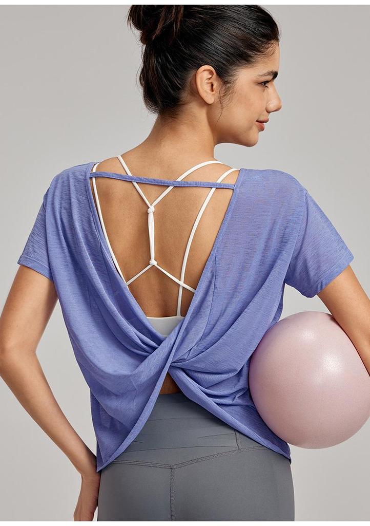 Summer Sport Cover-up: Women's Thin, Drapey, Sexy Back Yoga & Fitness Top