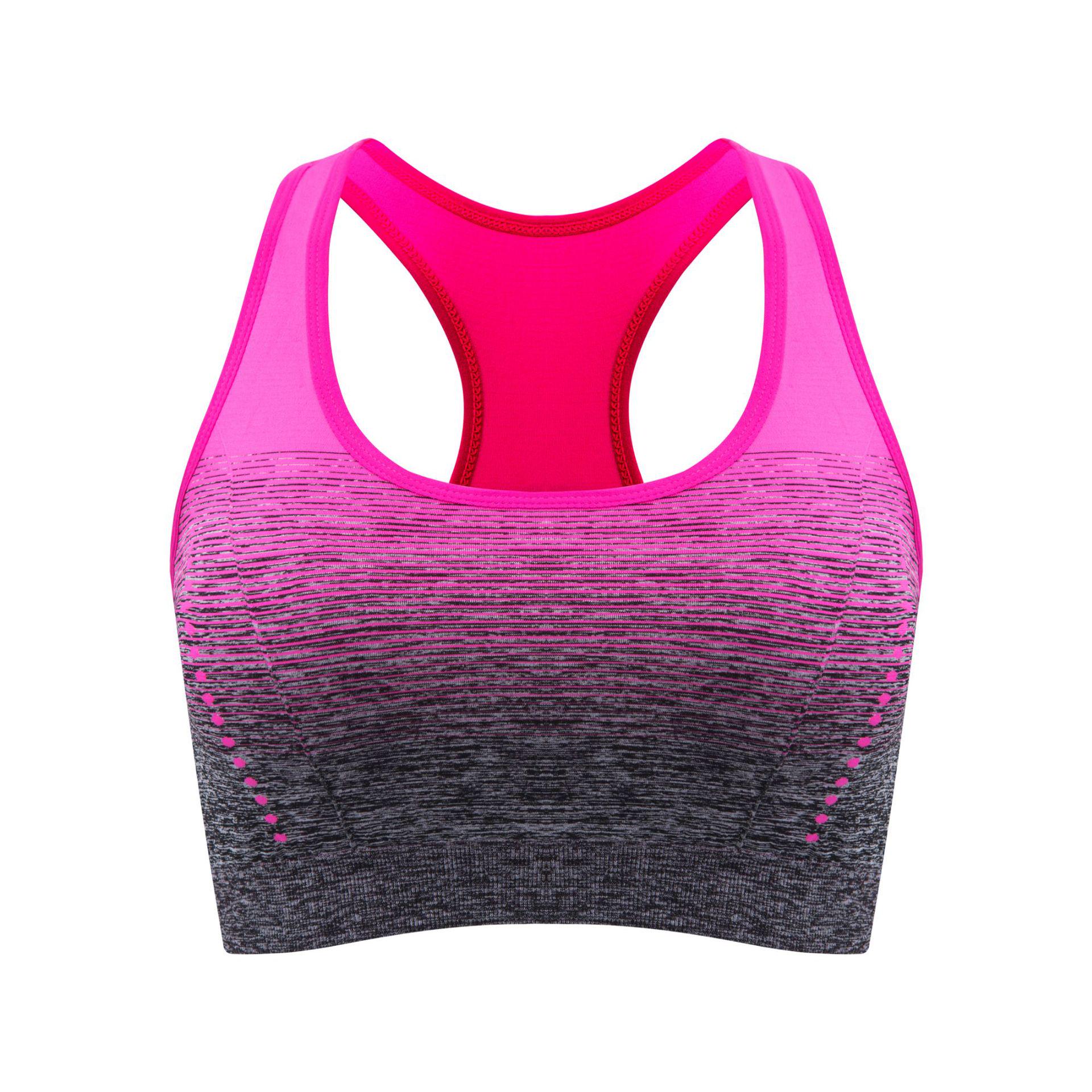 Zhan Run Seamless Gradient Sports Bra with Removable Pads Extra Large розы красного