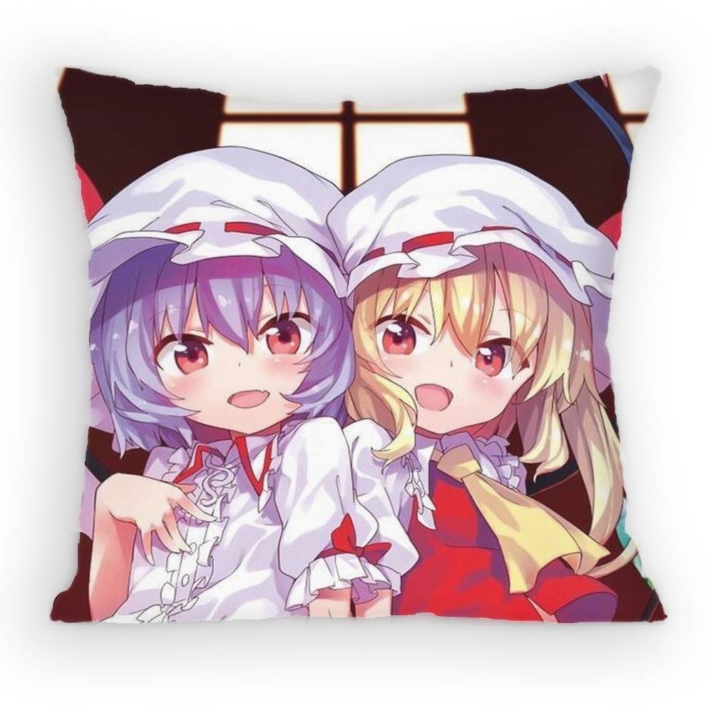 TOUHOU Project Cirno Cute Anime Girl Pillow Case Sofa Living Room Bedroom Headboard Backrest Cushion Square Cushion Nap Time