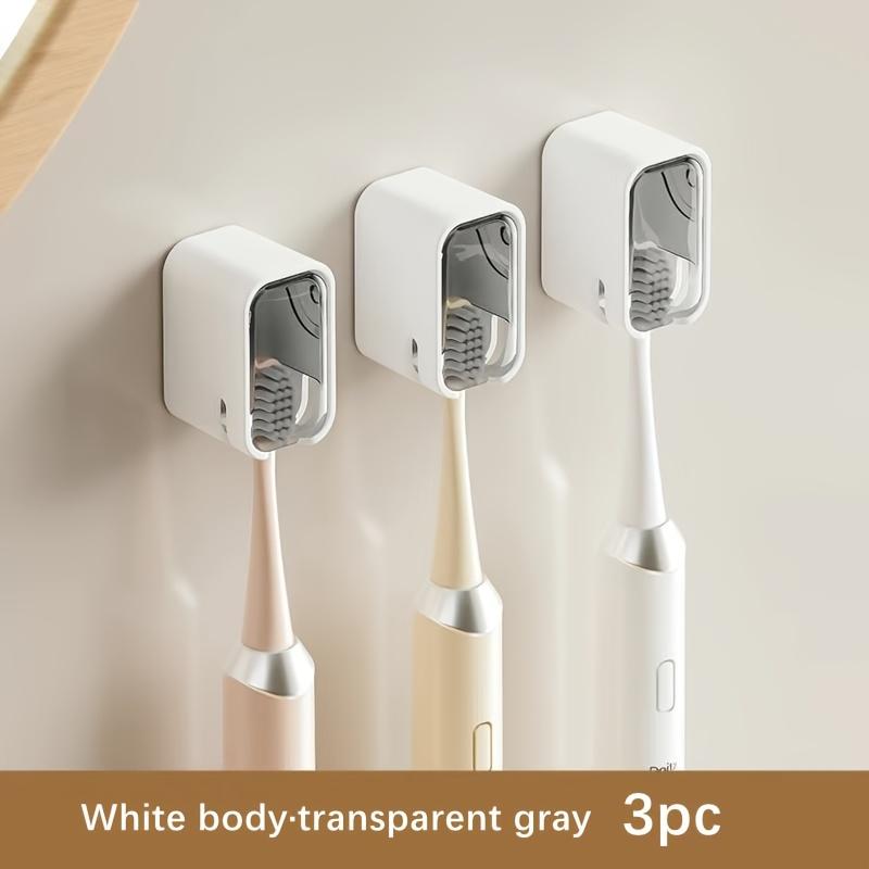 Wall-Mounted Toothbrush Storage Box,Bathroom Organizer with U-Shaped Holder for Electric & Regular Toothbrushes,Bathroom Storage,Bathroom Accessory