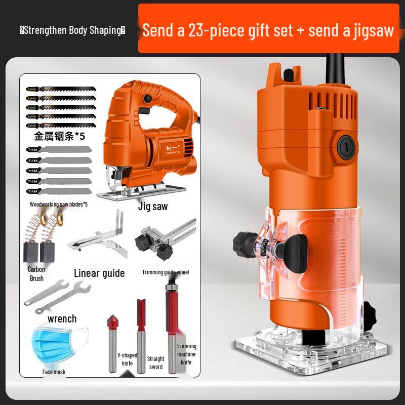 Chuangyi Multi-Function Handheld Router: Edge Trimmer, Engraver, Panel Groover, Woodworking Chamfer Tool