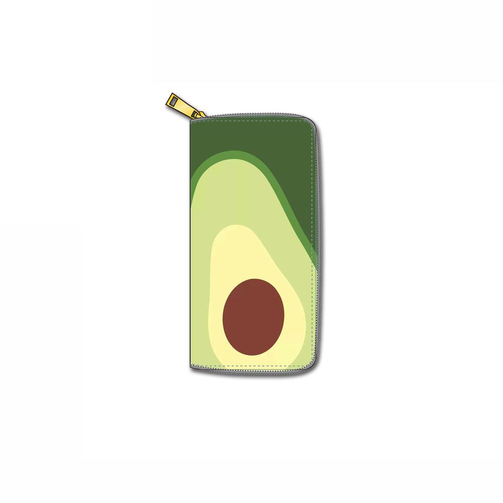 Fruit Avocado Long Zipper Wallet, Clutch Wallet Factory