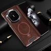For Huawei Mate X7 X6 X5 Phone Case Leather Hinge Protective PC Hard Shell Holder Magnetic Wireless Charger Cover