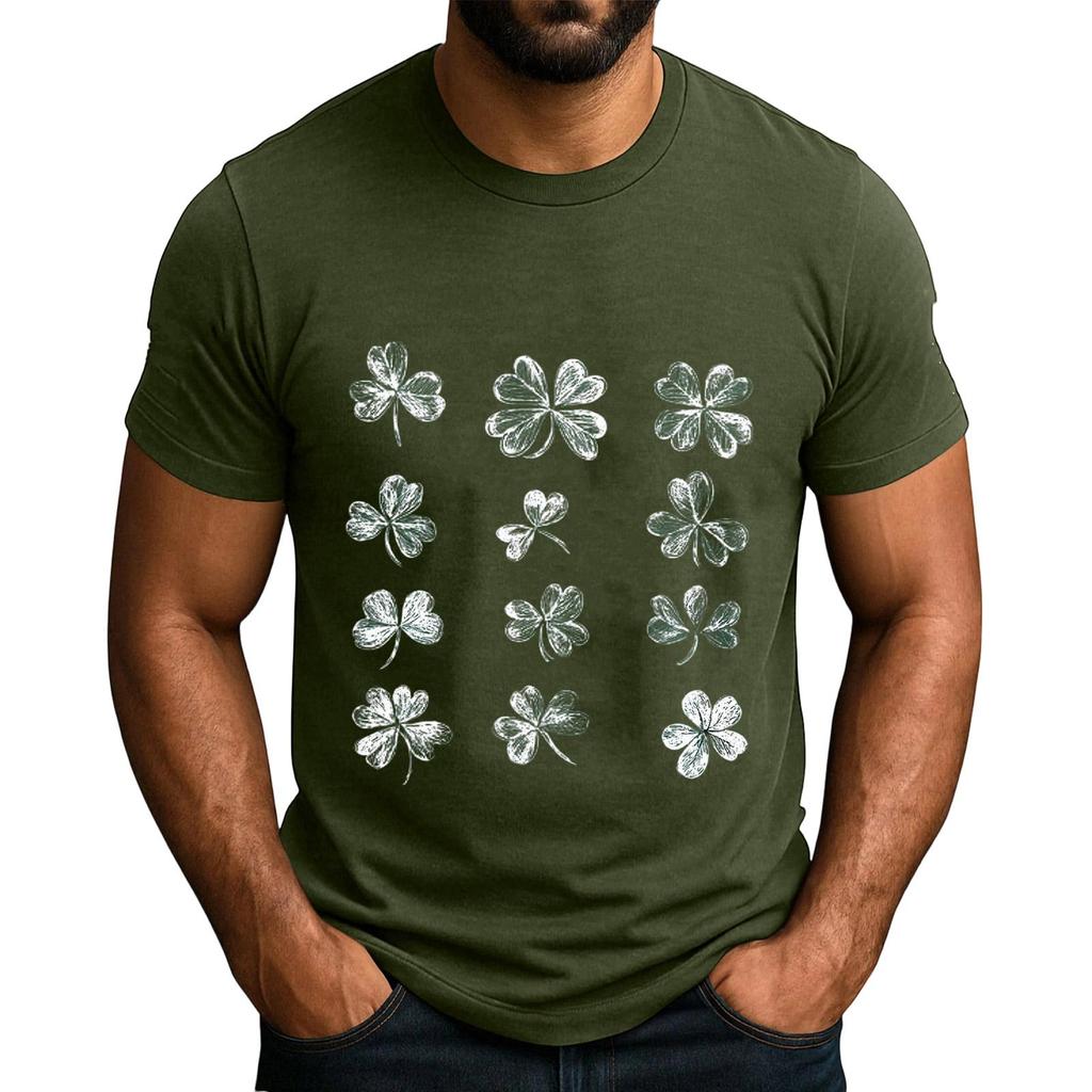 Men's  Popular T-shirt Printed Round Neck Short Sleeve T-shirt