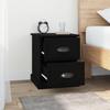 Maison Exclusive - Black Bedside Table 39x39x47.5 Cm Engineered Wood