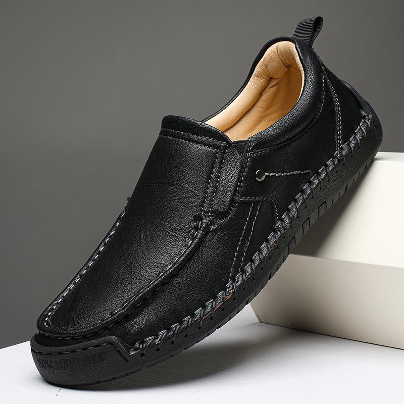 Scarpe casual da uomo in crosta di pelle fatte a mano, comode e traspiranti, mocassini da uomo, scarpe basse da lavoro, scarpe da guida