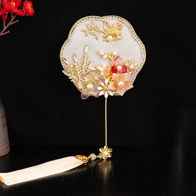 

Ручной свадебный веер с кисточками, шелковый веер, ручные букеты, мини-веер в китайском стиле, реквизит для фотосъемки Style 4