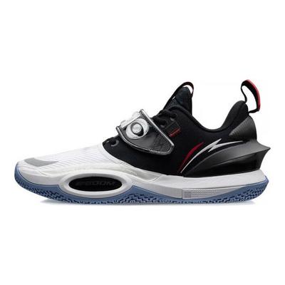 Anúncio Li Ning All City 10 V2 Sapatos de Basquetebol Masculinos de Cano Baixo Duráveis e Respiráveis Sapatos de Basquetebol Masculinos Branco Preto ABAS059-1