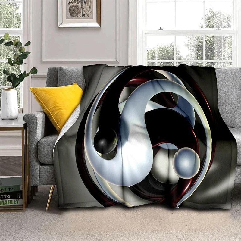 Chinese 3D Tai Chi Bagua Yin Yang  Blanket,Soft Throw Blanket for Home Bedroom Bed Sofa Picnic Travel Office Cover Blanket Kids