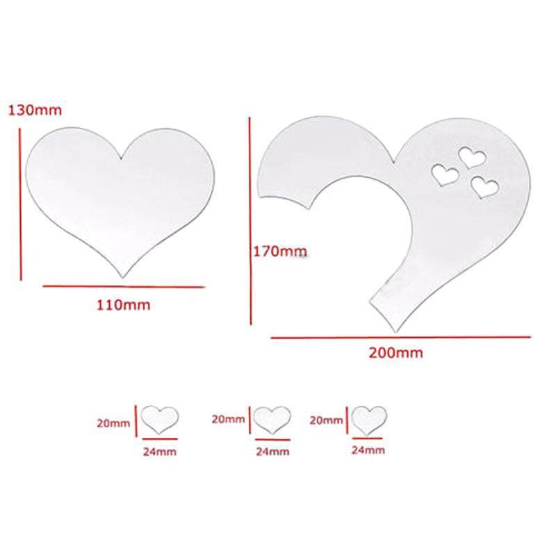 3D Mirror Heart Wall Decal Stickers Lovely DIY Home Art Mural Decoration Room
