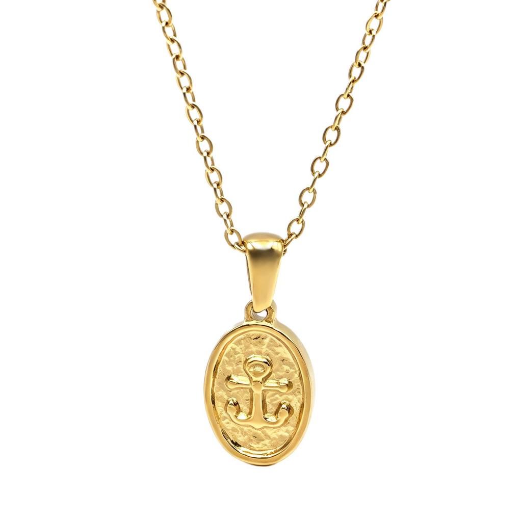 Edelstahl Retro Anker Anhänger Halskette - Vielseitige Leichte Luxus Schlüsselbein Kette für Damen