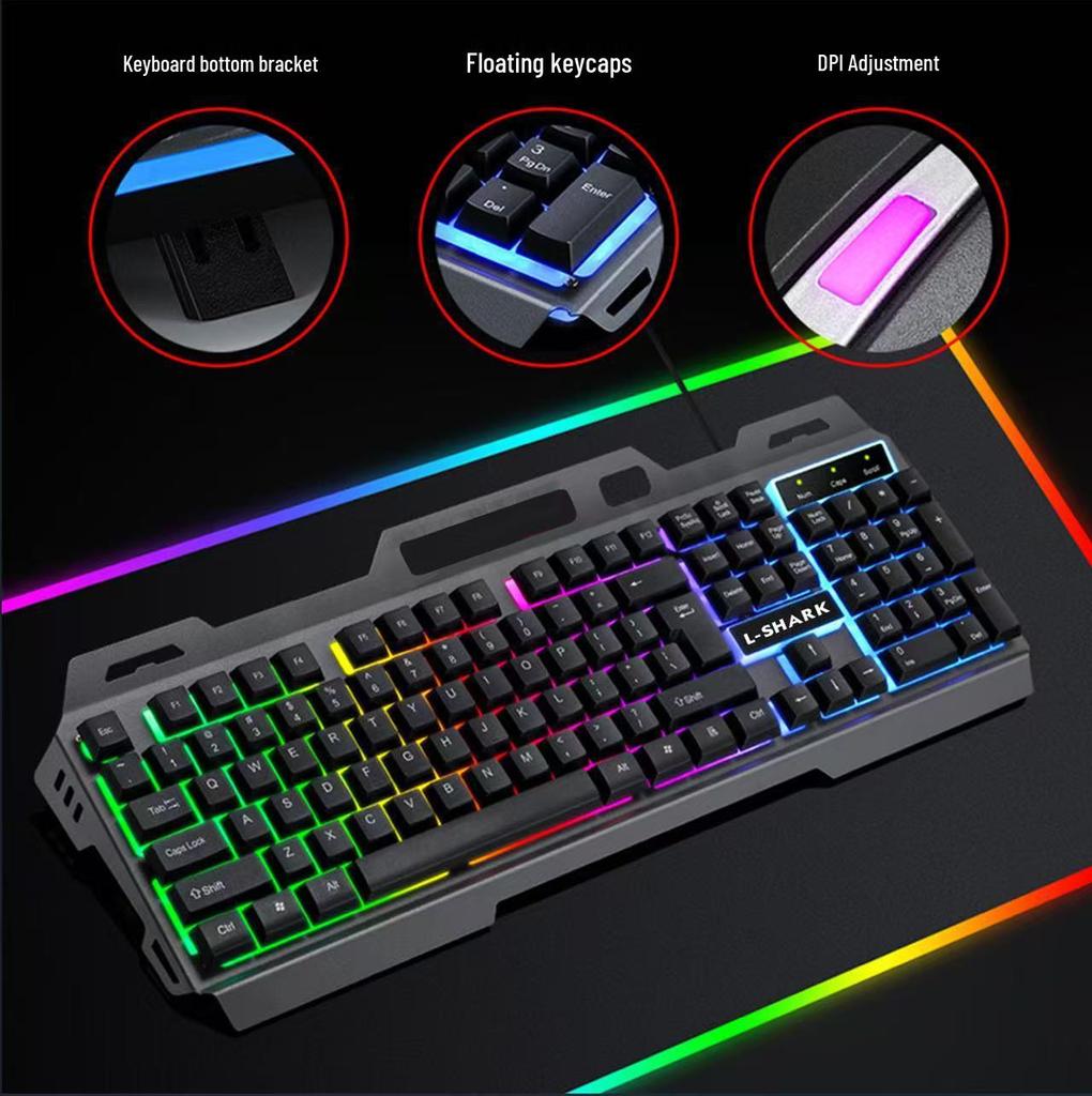 Mechanical Feel Esports Gaming Keyboard & Mouse Set - Luminous Wired Accessories