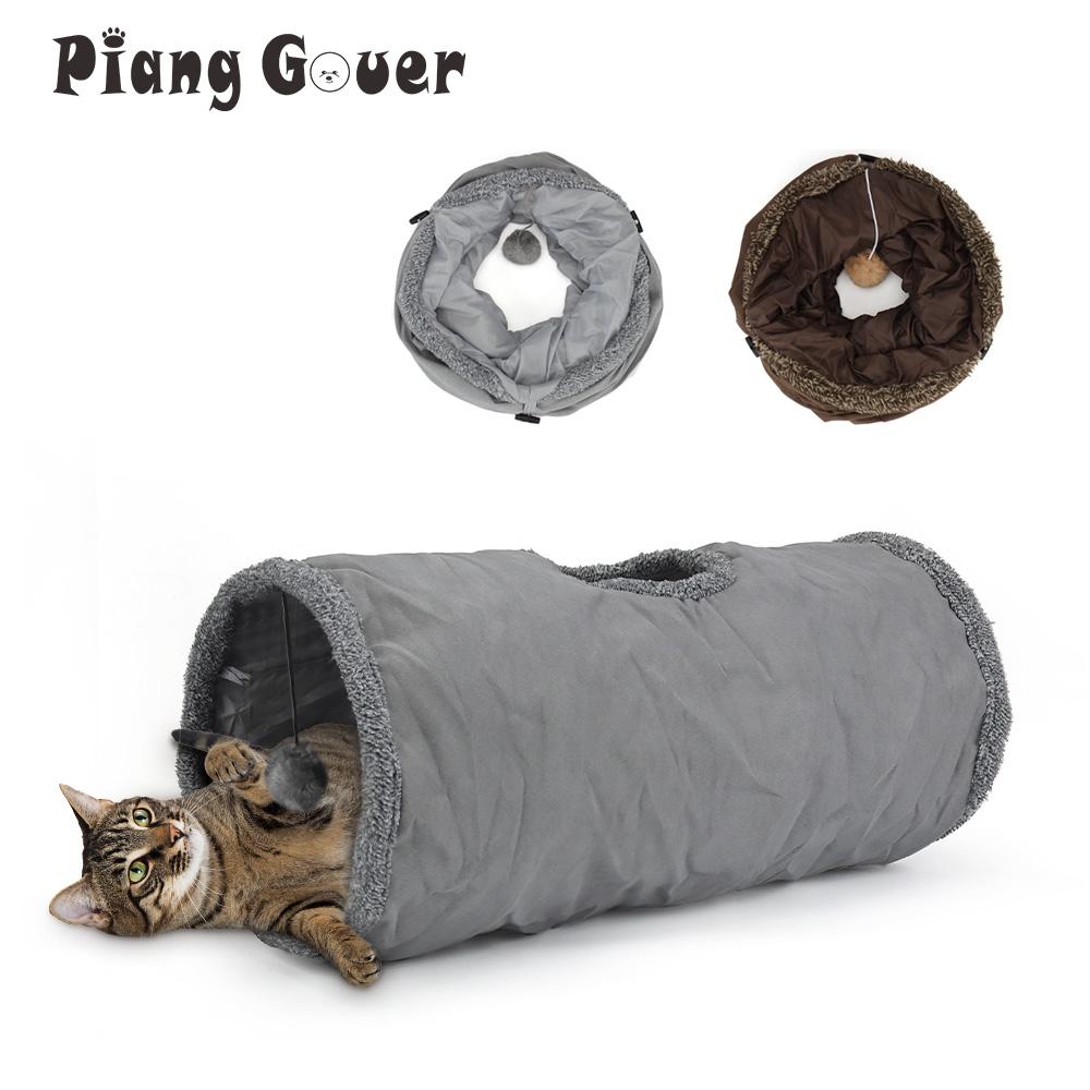 Warmer Katzen-Tunnel Faltbarer Bohrer-Zylinder Katzenspielzeug-Zelt Haustier-Spielzeug Herbst Winter Haus