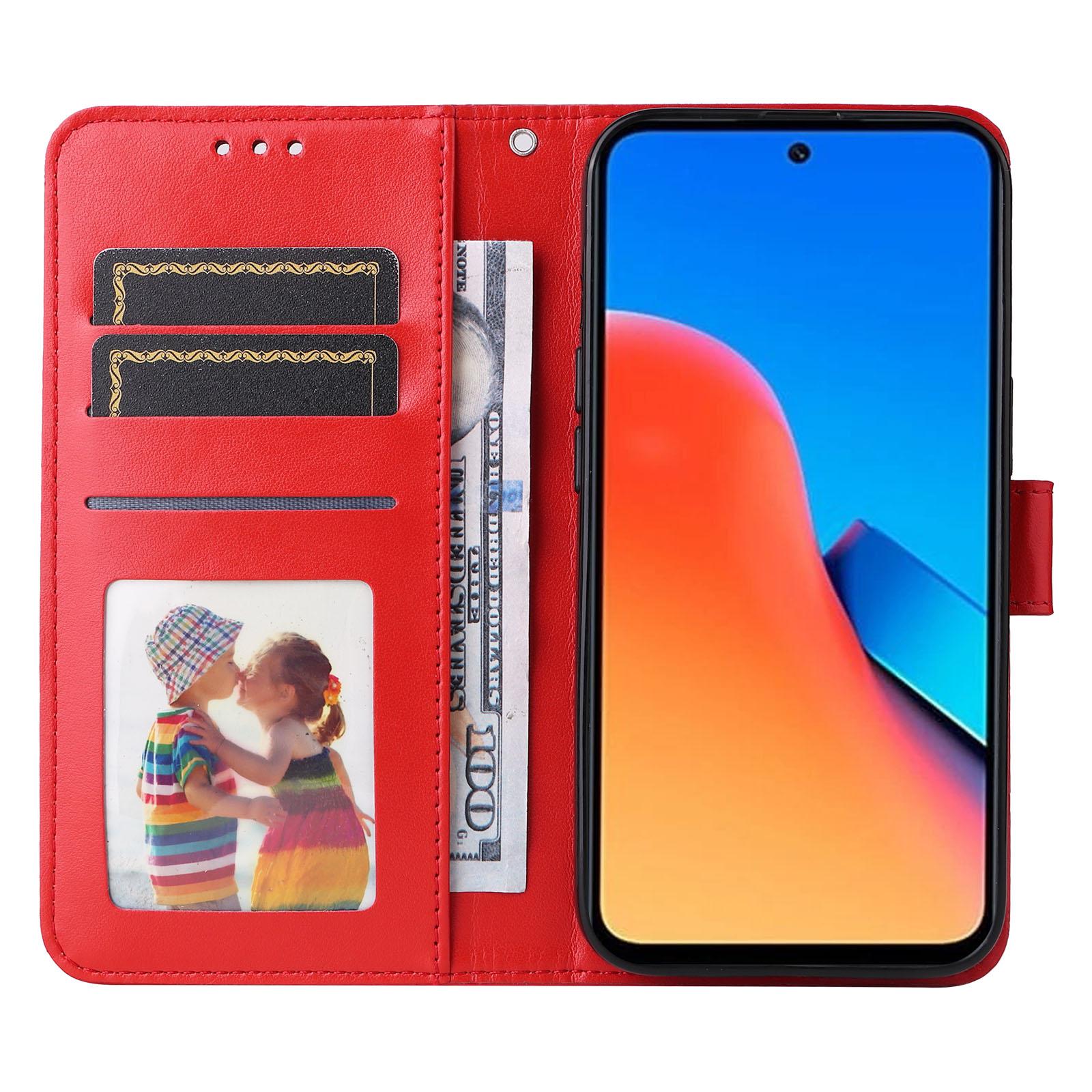 

PU Leather Cover for Xiaomi Redmi 12 4G,Sunflower Imprinted Wallet Anti-Scratch Smartphone Case Red